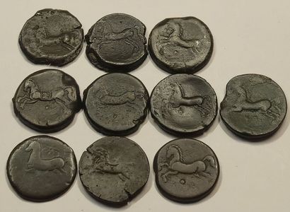 Numidia. Lot of 10 bronzes. Massinissa or...