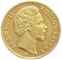 Germany. Bavaria. 10 Mark 1873 D. 3,99grs....