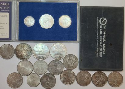 Lot argent et divers: Portugal; 21 monnaies...