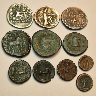 Lot of 11 coins: Mithradates I (1 drachma,...