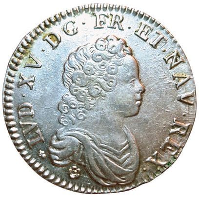Louis XV. Demi écu Vertugadin, «à l'écu rond...