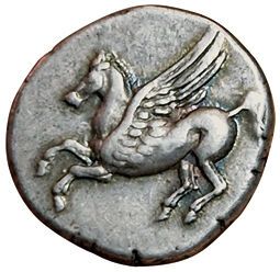 Corinth. 345-307 B.C. A/ Free Pegasus flying...