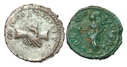 Marius. 269. Lot of 2 Antoninians: CONCORD...