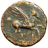 Lot of 2 coins:
- Corinth. 14-37. Under Tiberius....