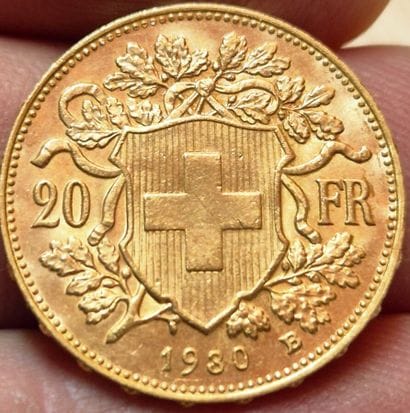 Switzerland. 20 Francs 1980 B. 6,45grs. ...