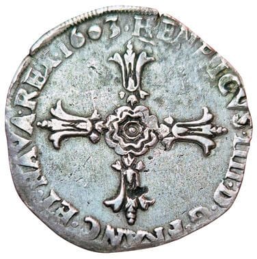 Henri IV. 1589-1610. Quart d'écu 1603 N....
