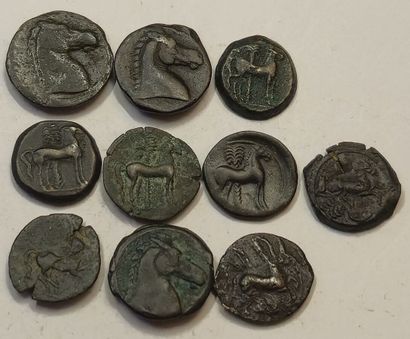 Lot of 10 bronzes. 7 to 19mm. With collection...