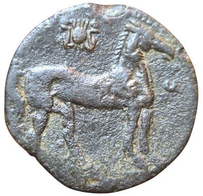Trishekel (AE). 241-221 B.C. A/ Head of Tanit...