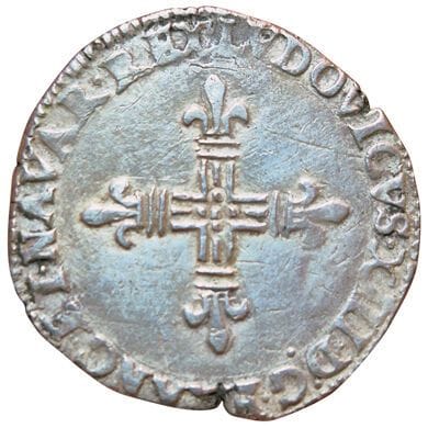 Louis XIII. Quart d'écu de Navarre 1615....