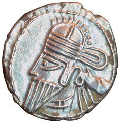 Osroes II. Drachma. Ecbatane. A/ Bust of...