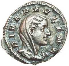 Pauline. Denarius. R/ CONSECRATIO. Pauline...