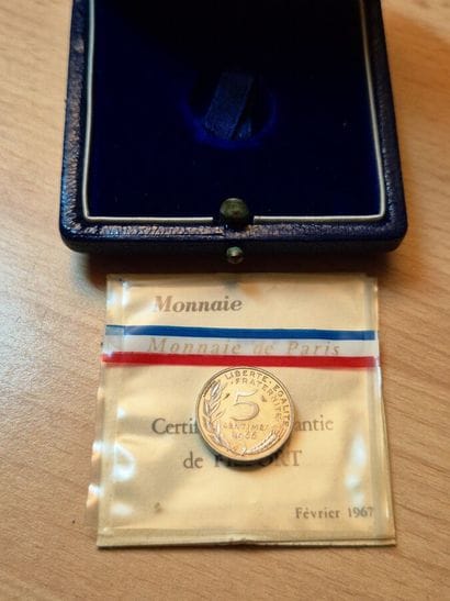 Piefort Argent de 5 Centimes Marianne 1966....