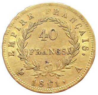 France. 1st Empire. 40 Francs 1811 A. Paris....