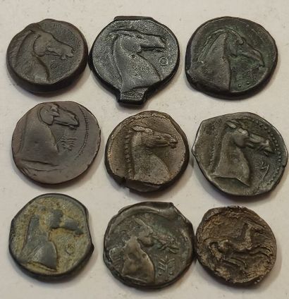 Lot of 9 bronzes. 17 to 20mm. With collection...