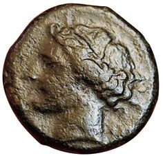 Lot of 2 coins:
- Panorme. 336-330 B.C. AE20....