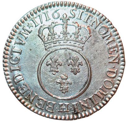 Louis XV. Demi écu Vertugadin, «à l'écu rond...