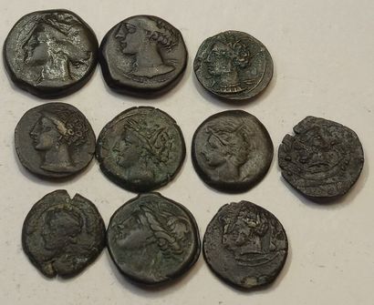 Lot of 10 bronzes. 7 to 19mm. With collection...