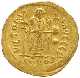 Byzantium. Justinian I. 545-565. Solidus....