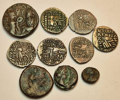 Lot of 10 coins: Vologeses IV (1 tetradrachma,...