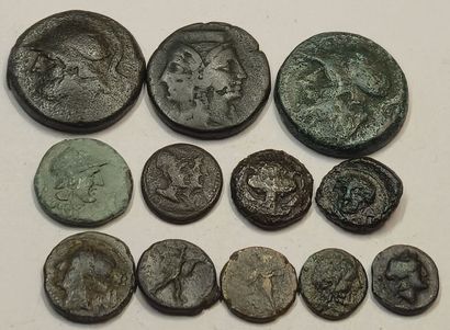 Italy. Lot of 12 bronzes: Lucania (3 ex....