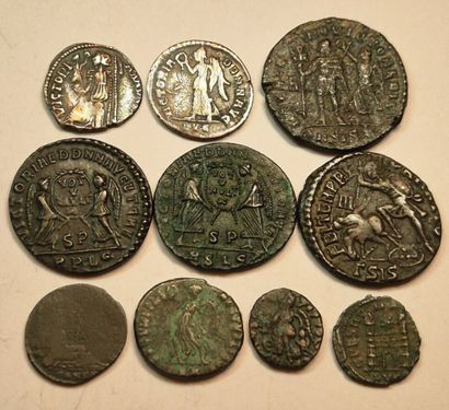 Lot of 10 coins including 2 in silver: Julian...