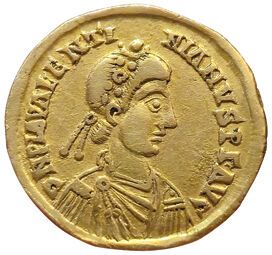 Visigoths. Solidus. In the name of Valentinian...
