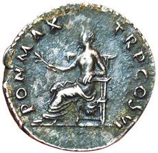 Vespasian. 69-79. Denier. R/ PON MAX TR P...