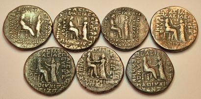 Phraates IV. Lot of 7 various Tetradrachms....