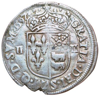 Henri IV. Quart d'écu de Béarn 1597. Pau....
