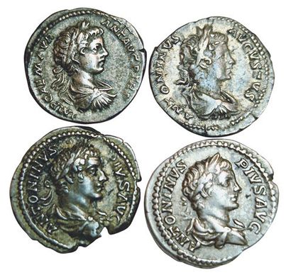Caracalla211-217: Set of 4 denarii: VICT...
