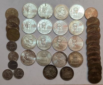 Lot argent: 16 x 100 Frs argent, 1 x 5Frs...