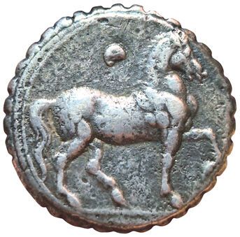 Dishekel Serratus (BI). Circa 200-146 B.C....