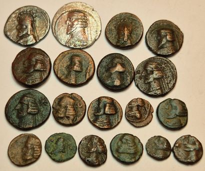 Lot of 19 coins: Phraates III (2 drachmas,...