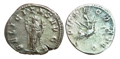 Lot of 2 Antoninians: Valerian I FELICITAS...