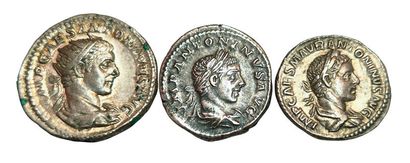 Elagabalus. 218-222: Lot of 3 coins: 2 denarii...