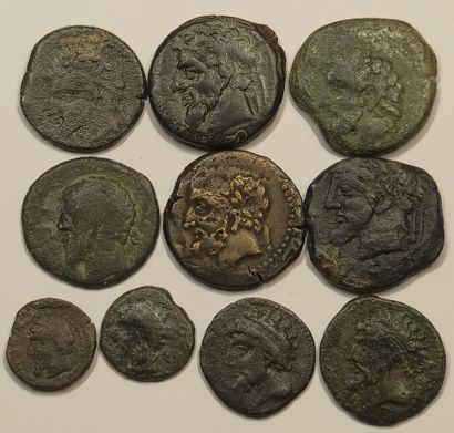 Numidia. Lot of 10 bronzes. Mainly Massinissa...