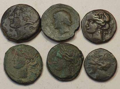 Lot of 6 bronzes. 22 to 27mm. With collection...