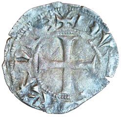 Aquitaine. Edward III. Denarius with leopard....