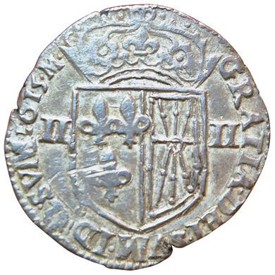Louis XIII. Quart d'écu de Navarre 1615....
