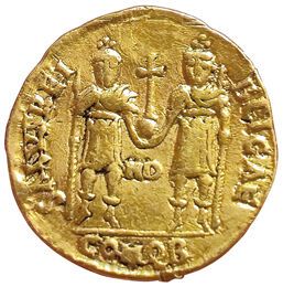 Rome. Anthême. 467-472. Solidus. R/ SALVS...