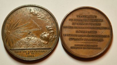 Consulat: 2 médailles en bronze: Paix de...