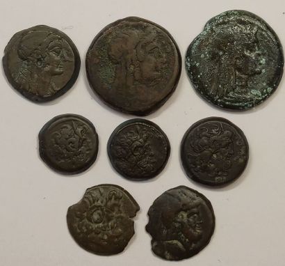 8 bronzes: Ptolemy V (3 ex.), Ptolemy VI...
