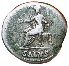 Neron. 54-68. Denarius. R/ SALVS. Salus seated...
