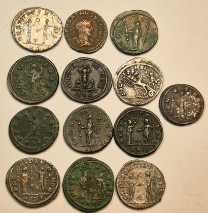 Lot of 13 coins: 12 aurelianii (Aurelian...