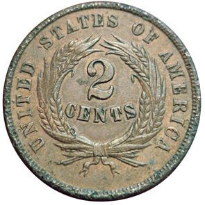 USA. 2 Cents 1864. Philadelphie. Large Motto....