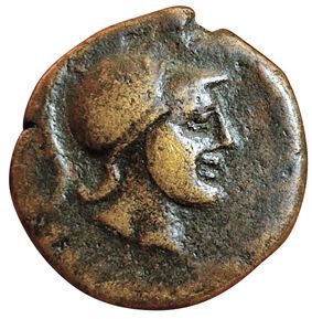 Lot of 2 coins:
- Panorme. 336-330 B.C. AE20....