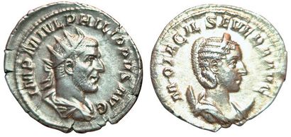 Lot of 2 Antoninians: Philippe 1er AEQVITAS...
