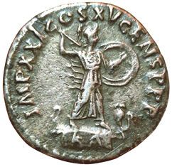 Domitian. Denarius. R/ IMP XXI COS XV CENS...