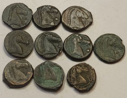 Lot of 10 bronzes. 18 to 21mm. With collection...