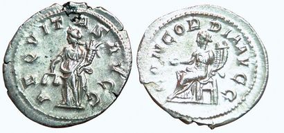 Lot of 2 Antoninians: Philippe 1er AEQVITAS...